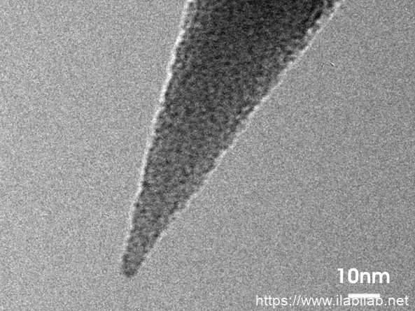 IMG-TEM image of uniqprobe AFM tip apex